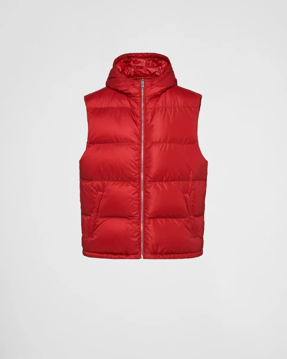 Discount Prada Daunenweste Aus Re-nylon Rot