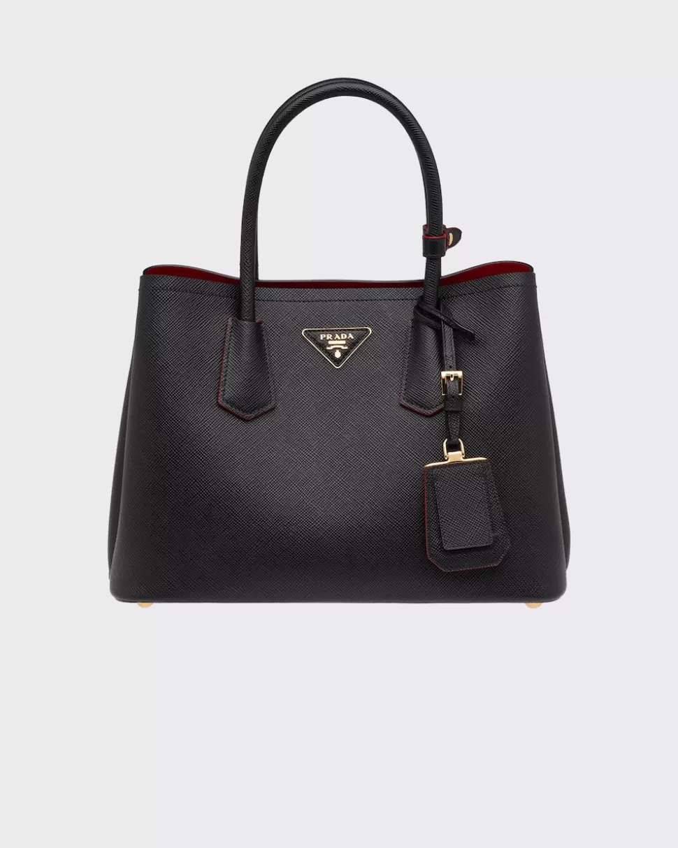 Sale Prada Doppeltasche Schiefer/Schwarz