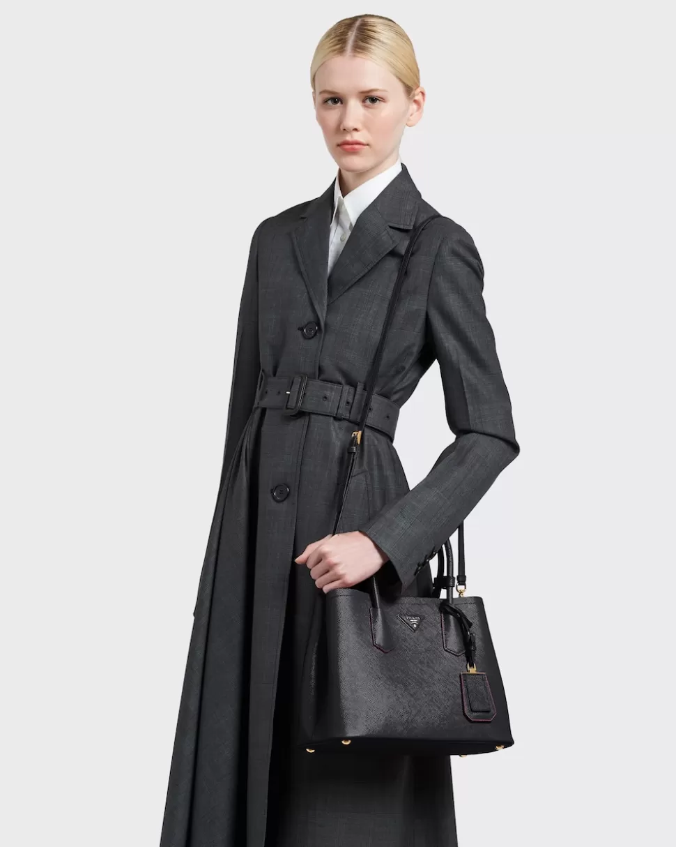 Sale Prada Doppeltasche Schiefer/Schwarz