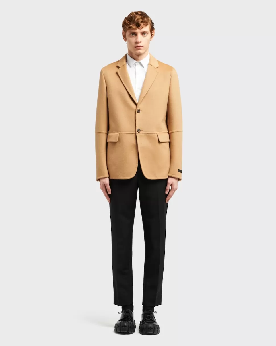 Best Sale Prada Doppelte Kaschgora-jacke Schwarz