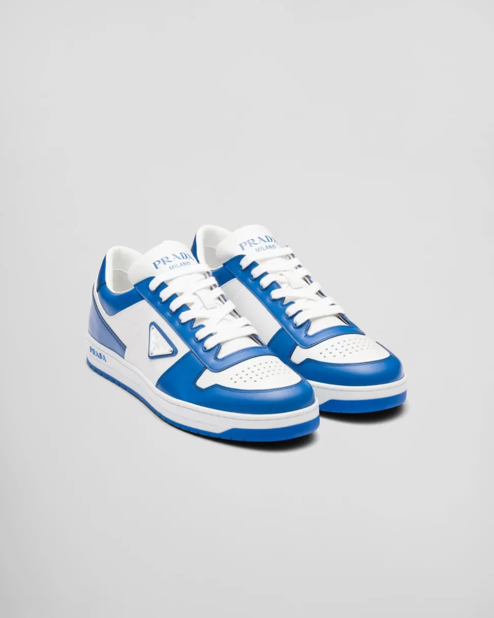 Shop Prada Downtown Sneaker Aus Leder Schwarz/Grün