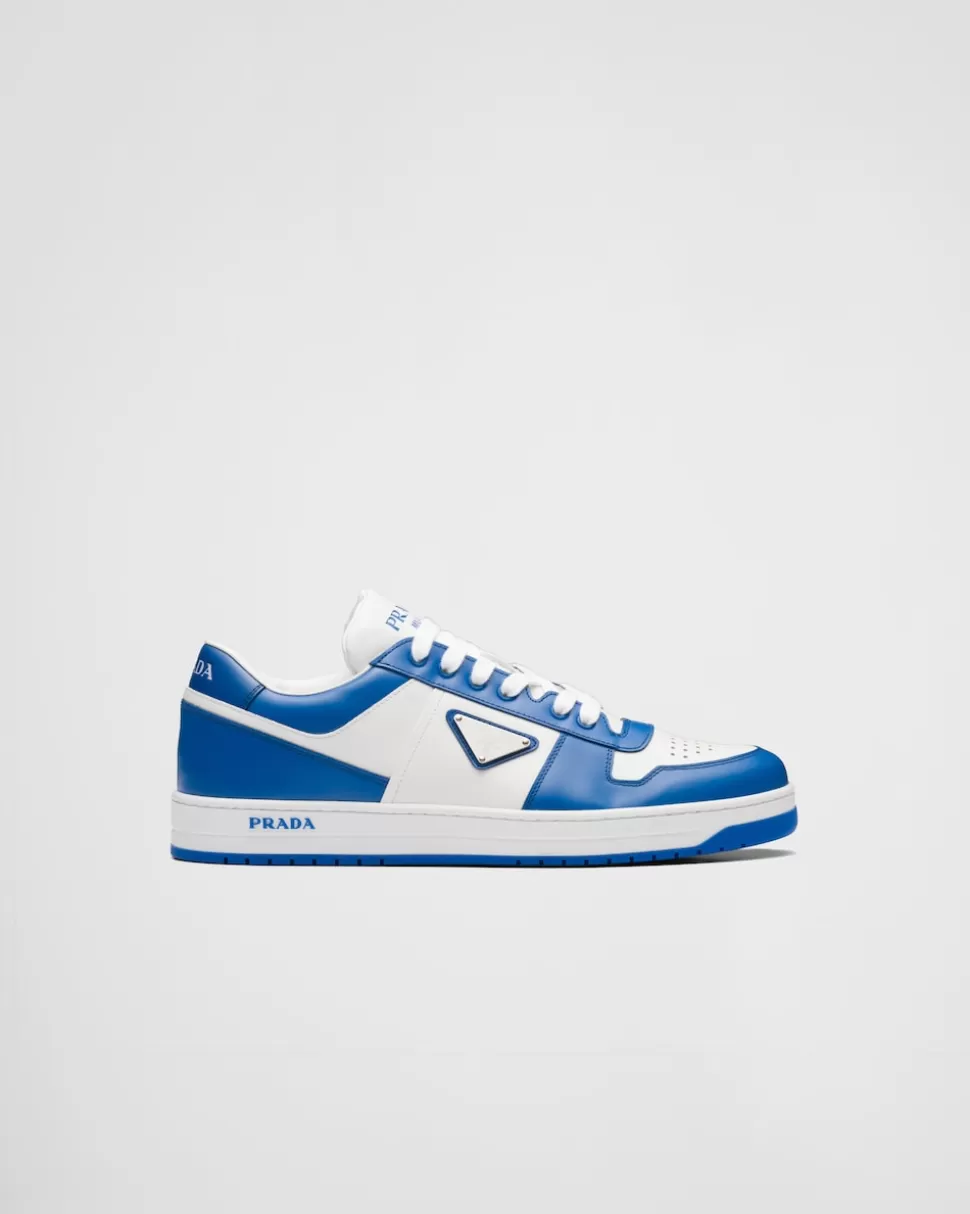 Shop Prada Downtown Sneaker Aus Leder Schwarz/Grün