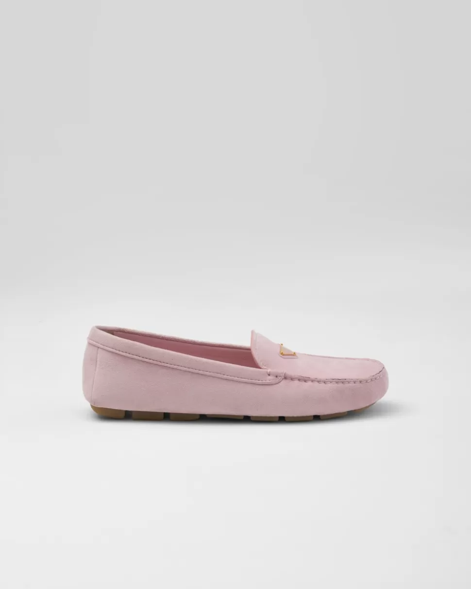 Cheap Prada Driving-loafer Aus Wildleder Blau
