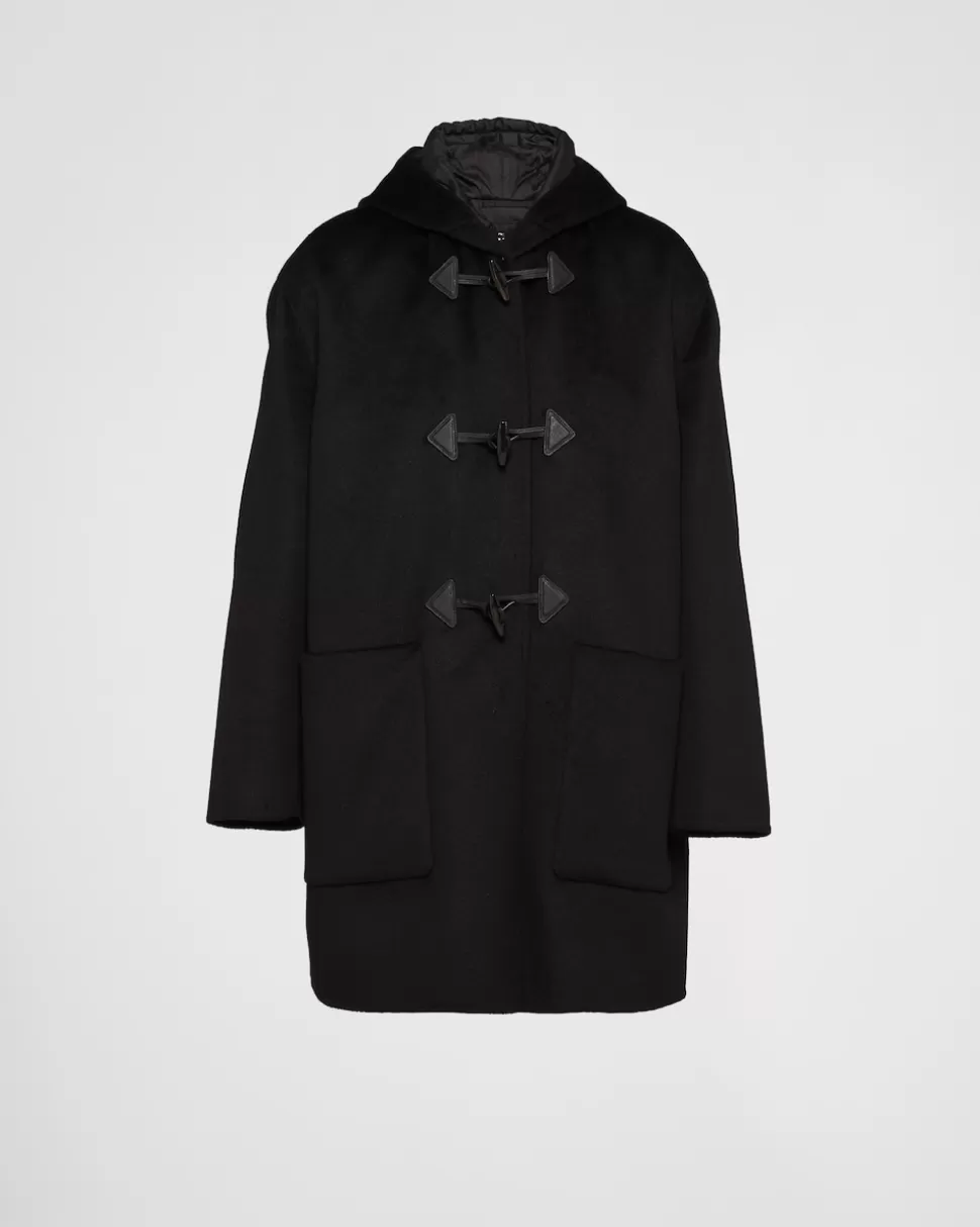 Best Sale Prada Dufflecoat Aus Kaschmir Schwarz