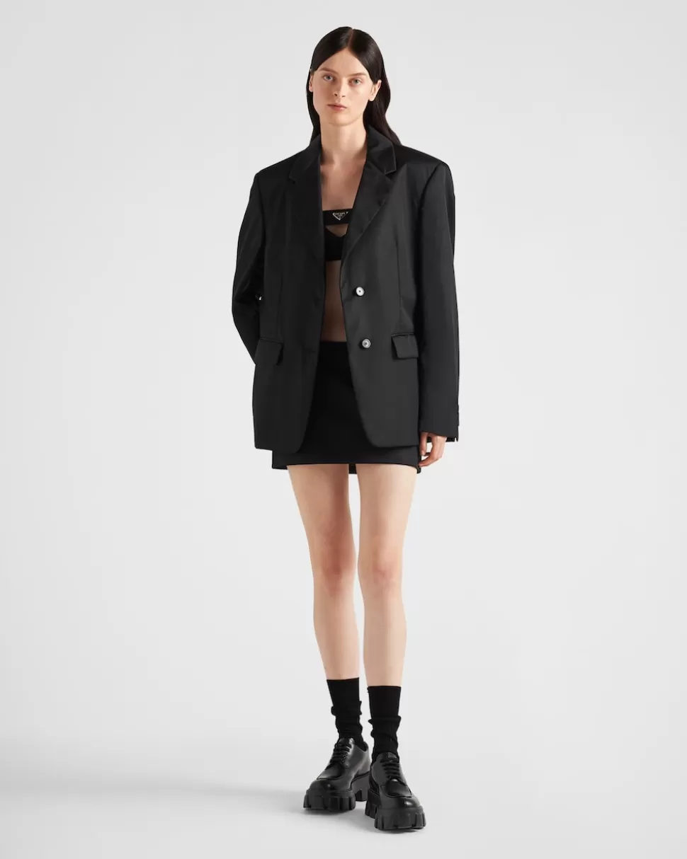 Flash Sale Prada Einreihige Jacke Aus Re-nylon Schwarz