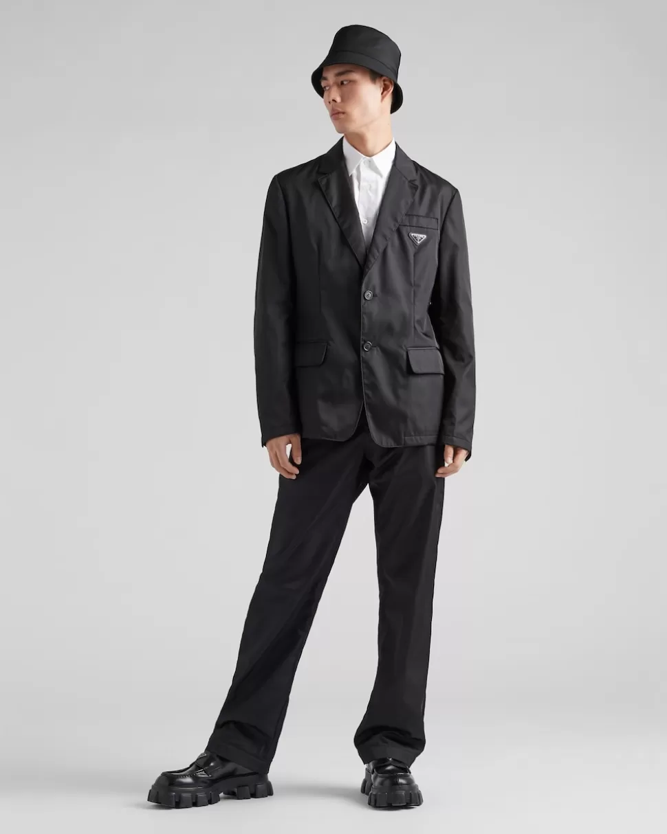 Best Sale Prada Einreihige Jacke Aus Re-nylon Schwarz