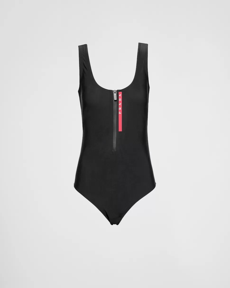 Cheap Prada Einteiliger Badeanzug Aus Stretch-jersey Schwarz