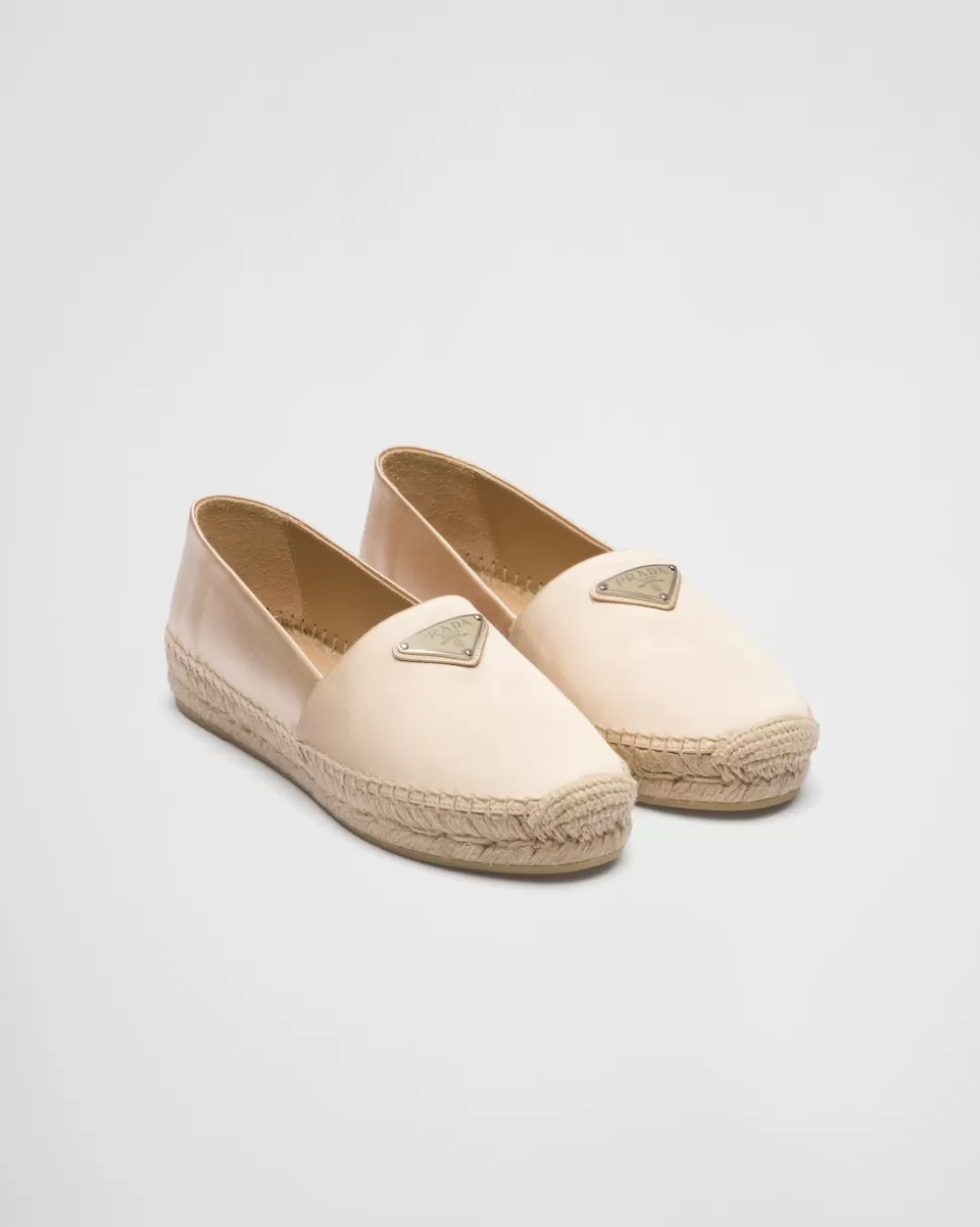 Flash Sale Prada Espadrilles Aus Satin Sandbeige