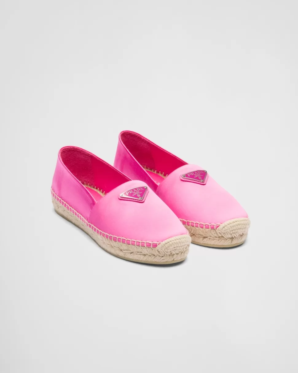 Hot Prada Espadrilles Aus Satin Sandbeige