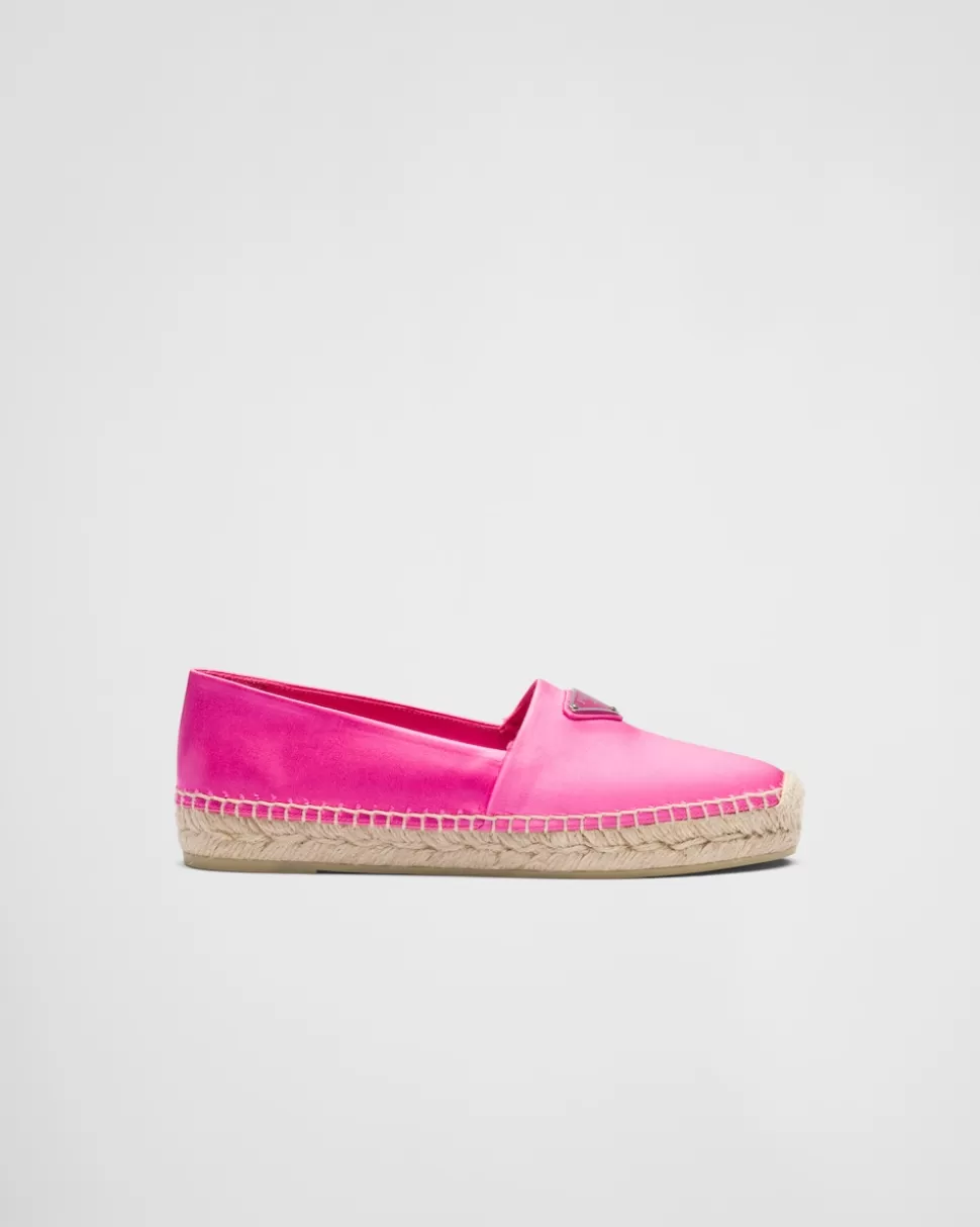 Hot Prada Espadrilles Aus Satin Sandbeige