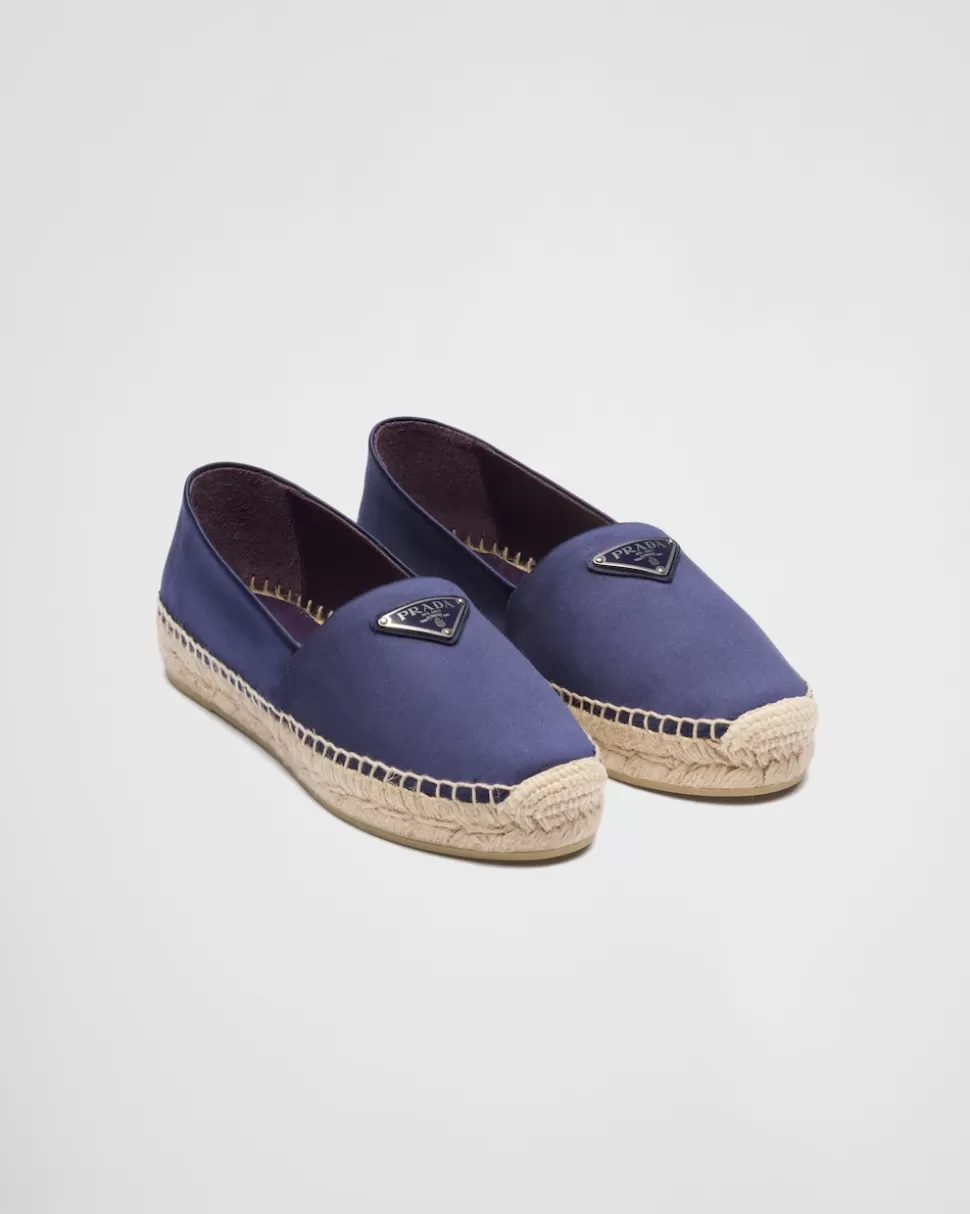 Store Prada Espadrilles Aus Satin Sandbeige