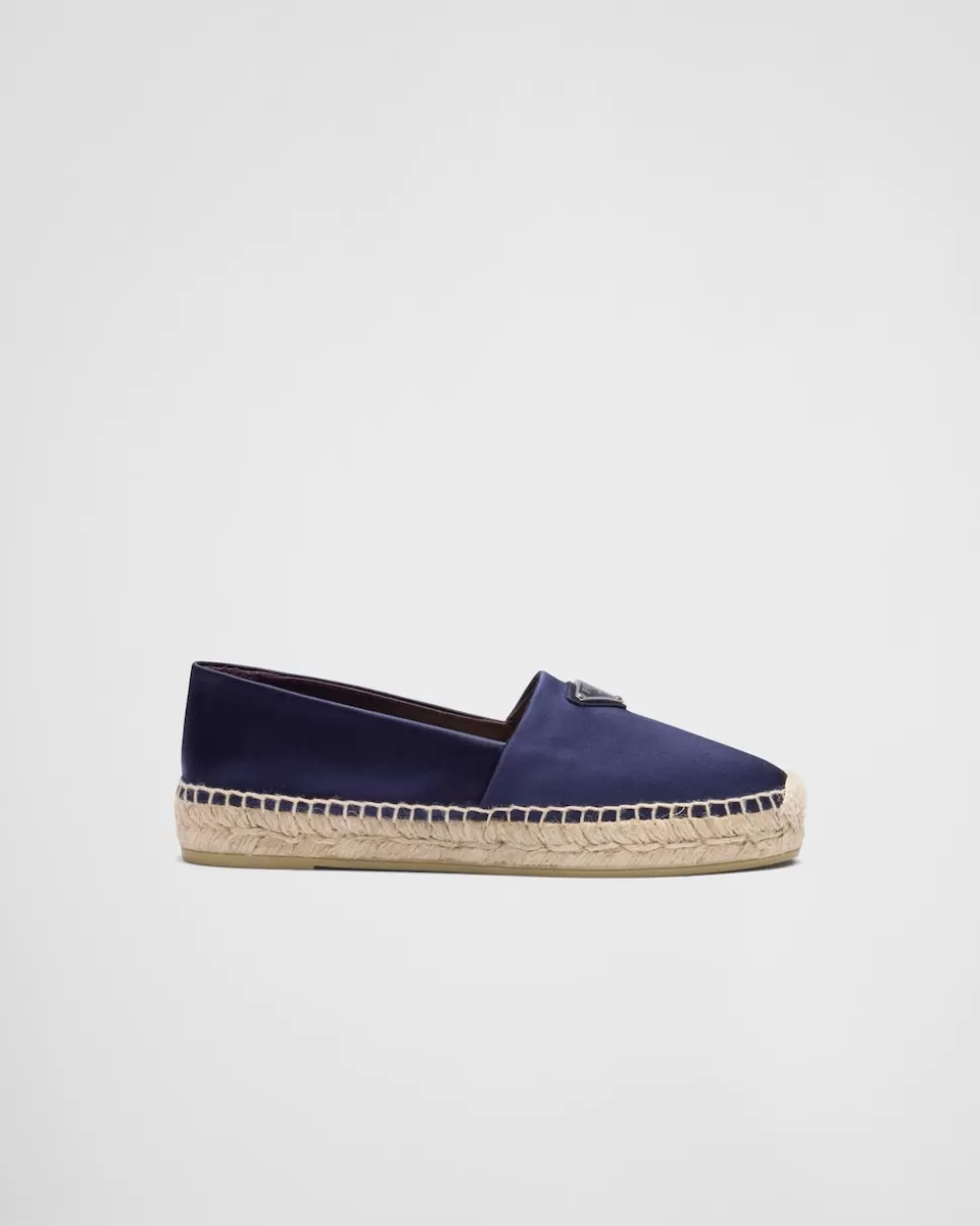 Store Prada Espadrilles Aus Satin Sandbeige