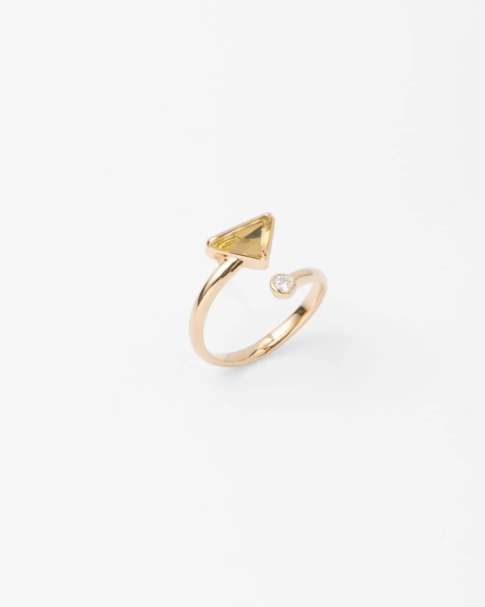 Cheap Prada Eternal Gold Contrarié-ring Aus Gelbgold Mit Diamant Und Grünem Quarz Gold/GrünerQuarz