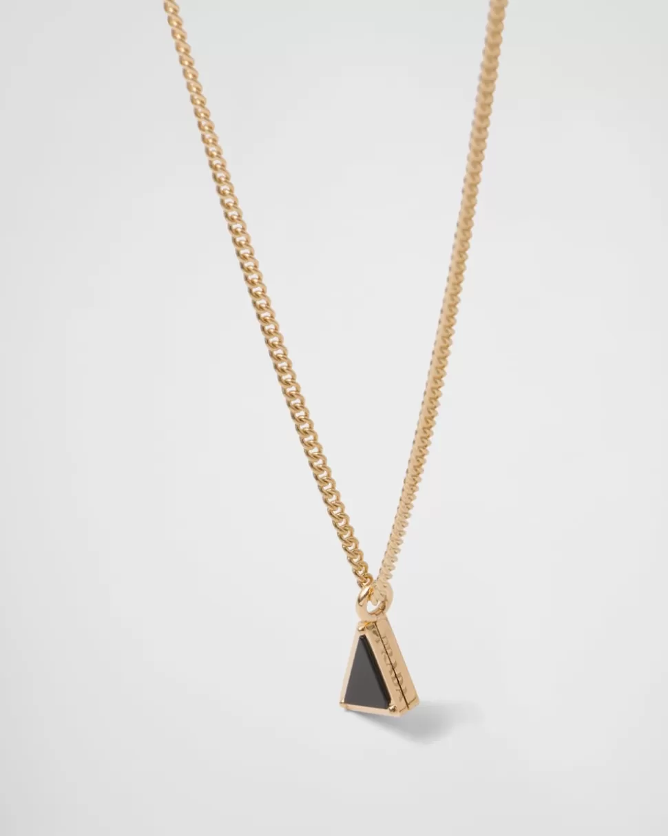 Hot Prada Eternal Gold Halskette Mit Anhänger Aus Gelbgold Mit Diamanten Und Onyx Gold/Zwiebel/Weiß