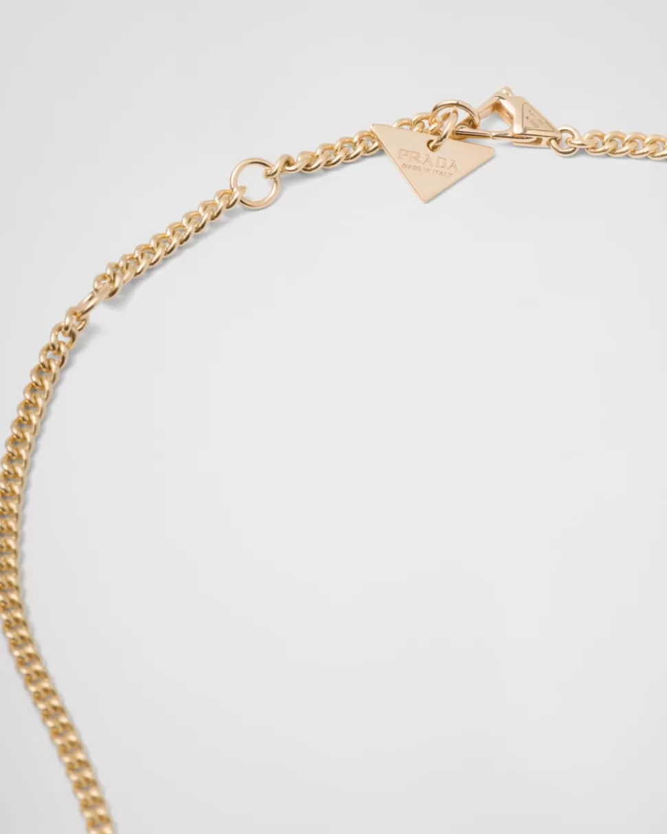 Hot Prada Eternal Gold Halskette Mit Anhänger Aus Gelbgold Mit Diamanten Und Onyx Gold/Zwiebel/Weiß