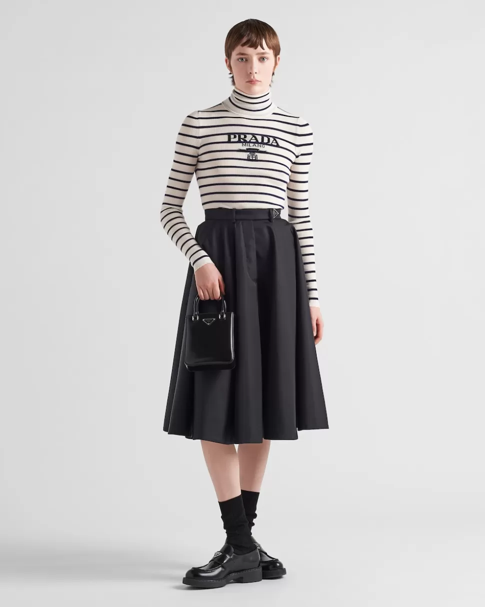 Clearance Prada Faltenrock Aus Re-nylon Schwarz