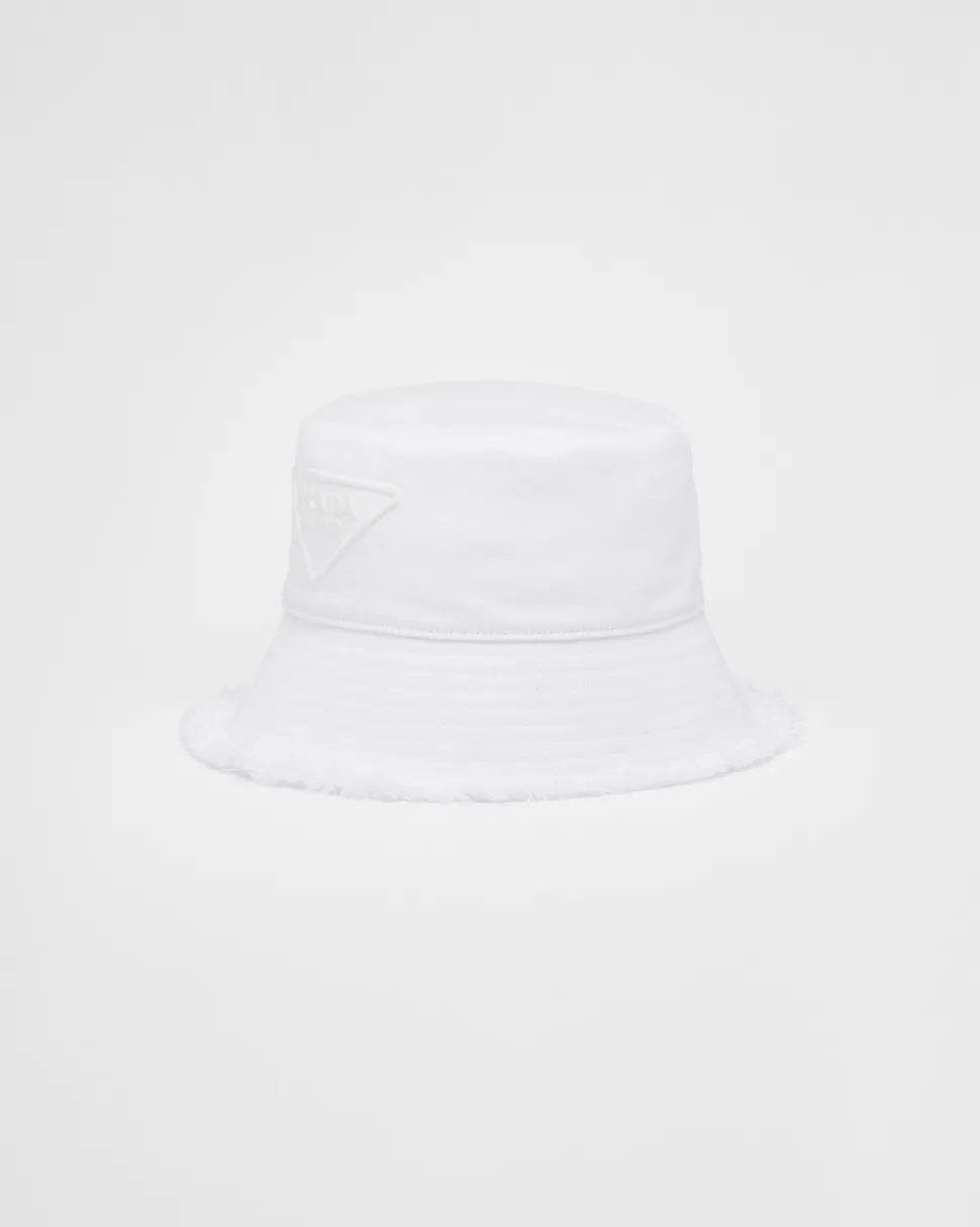 Shop Prada Fischerhut Aus Drill Schwarz