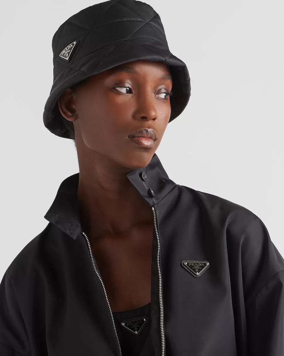 Shop Prada Fischerhut Aus Re-nylon Schwarz