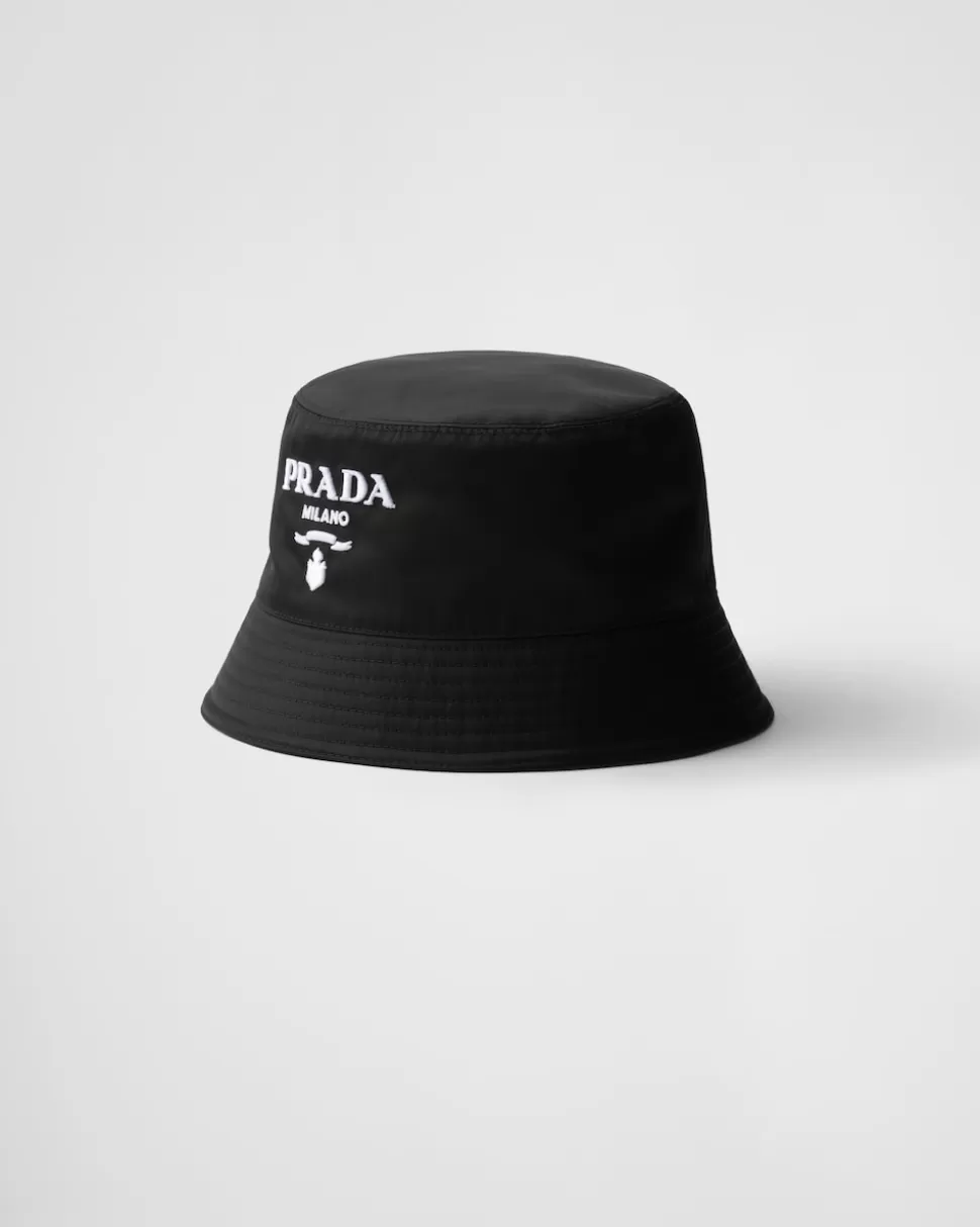 Store Prada Fischerhut Aus Re-nylon Schwarz/Weiss