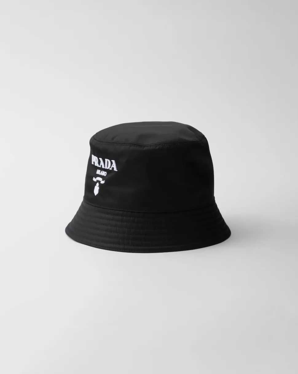 Fashion Prada Fischerhut Aus Re-nylon Schwarz/Weiss