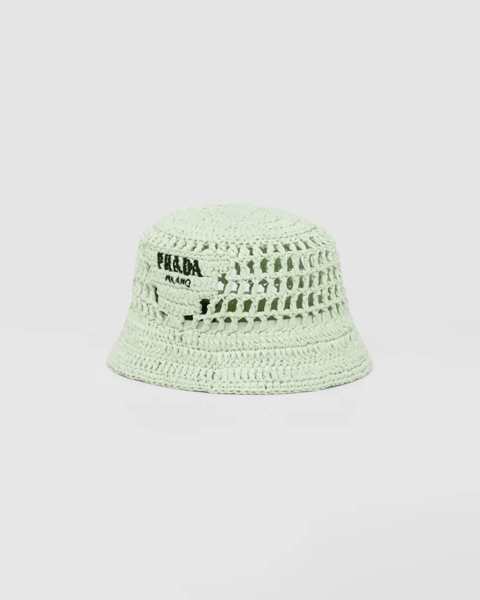 Shop Prada Fischerhut Aus Webstoff Schwarz