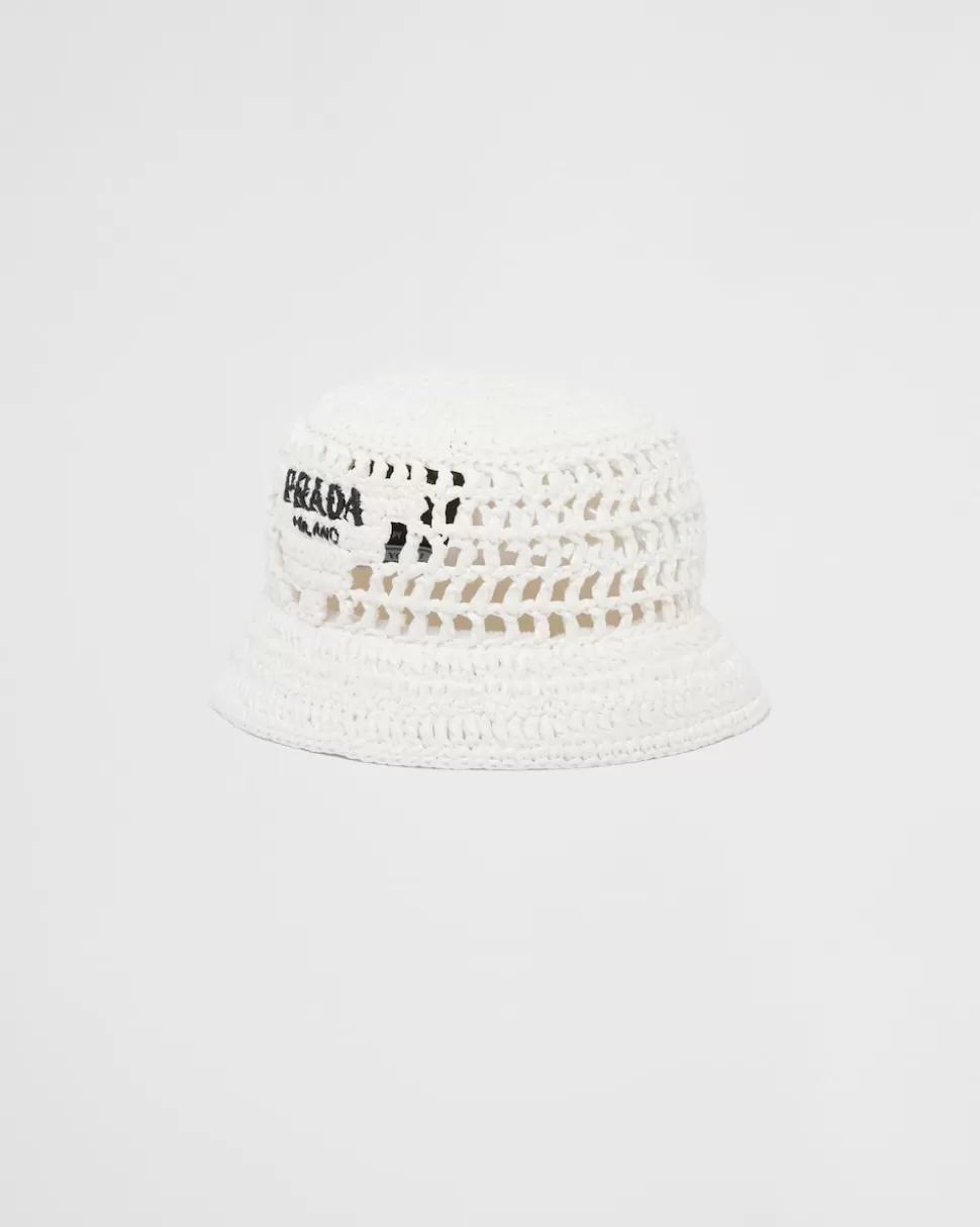 Discount Prada Fischerhut Aus Webstoff Schwarz