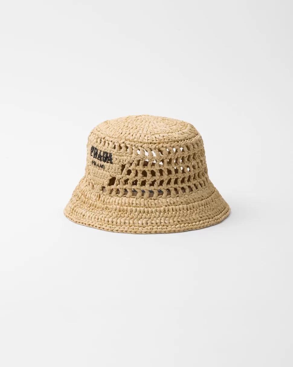 Discount Prada Fischerhut Aus Webstoff Natur