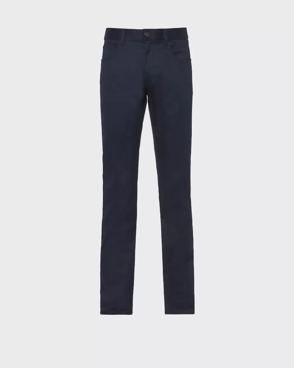 Fashion Prada Five-pocket-hose Aus Drillich-stretch Marineblau