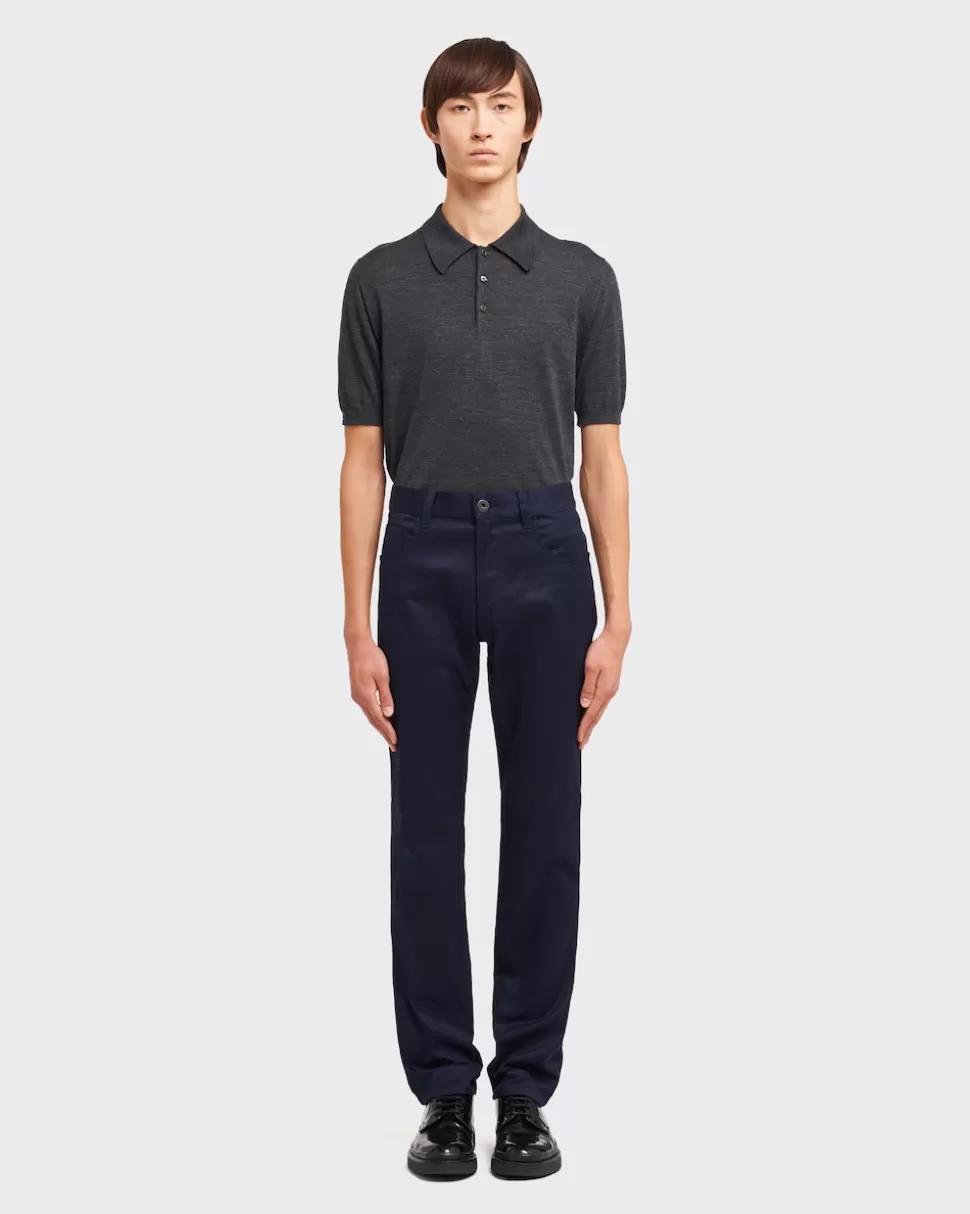 Fashion Prada Five-pocket-hose Aus Drillich-stretch Marineblau