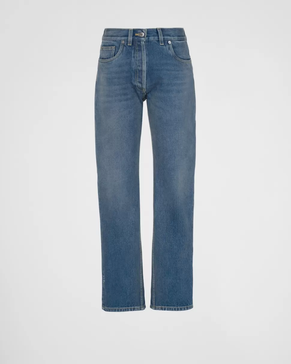 Flash Sale Prada Five-pocket-hose Aus Organic Denim MITTELBLAU