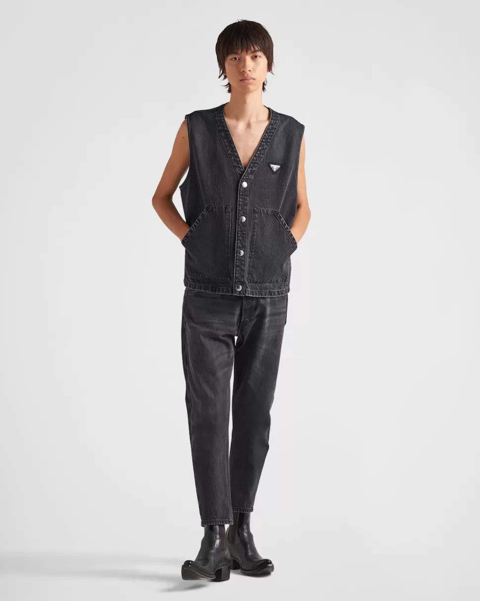 Online Prada Five-pocket-jeans Aus Denim Schwarz