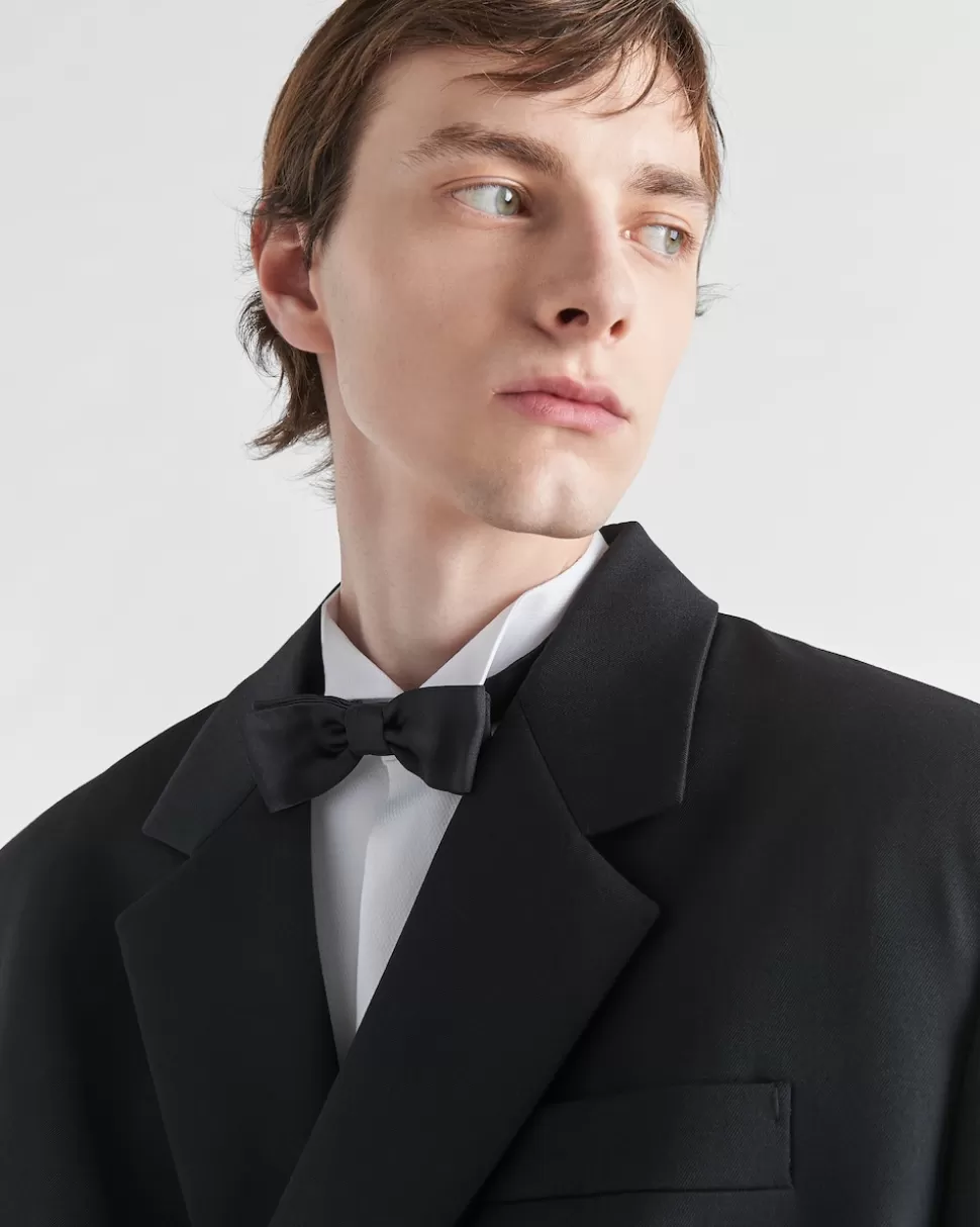 Clearance Prada Fliege Aus Satin Schwarz