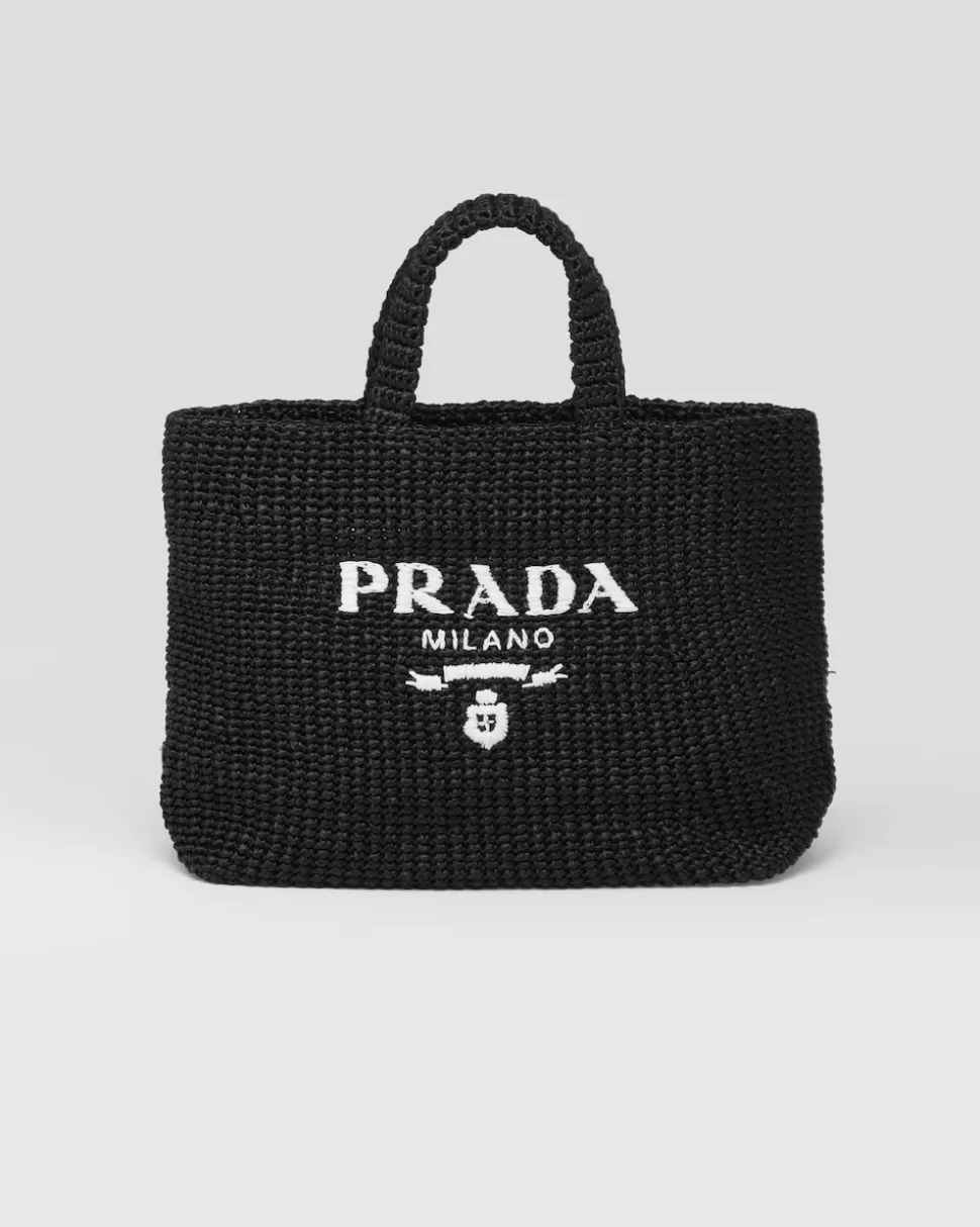 Sale Prada Gehäkelte Tote Bag Schwarz