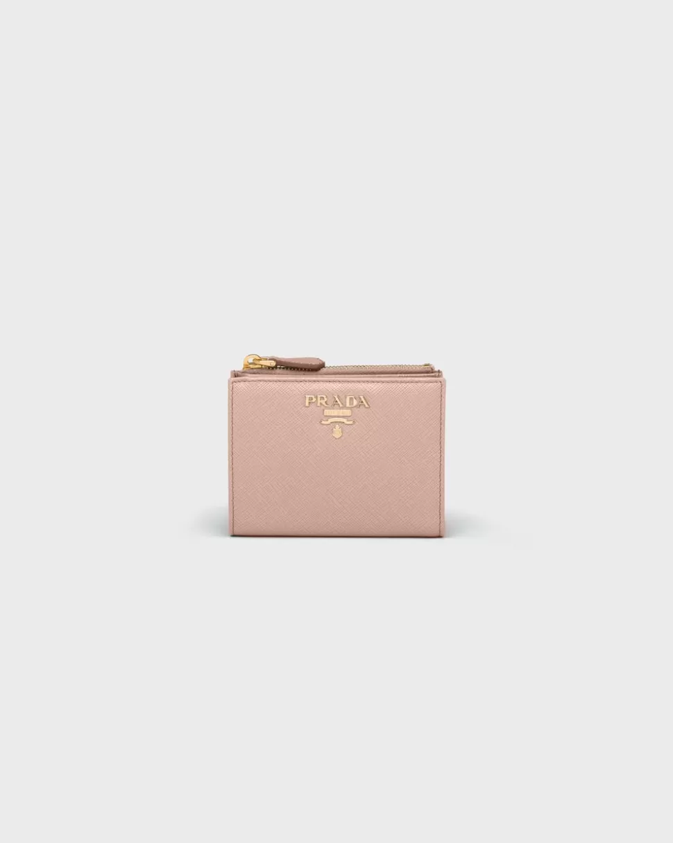 Outlet Prada Geldbeutel Aus Saffiano Leder Schwarz
