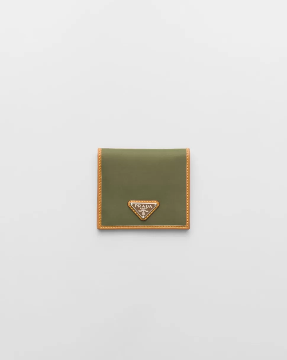 Flash Sale Prada Geldbörse Aus Re-nylon Militärgrün/Karamell
