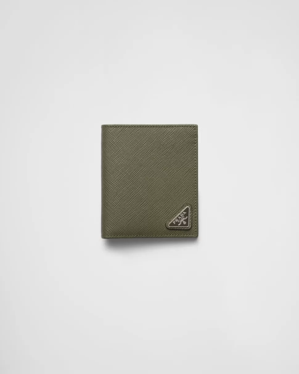 Sale Prada Geldbörse Aus Saffiano-leder Schwarz
