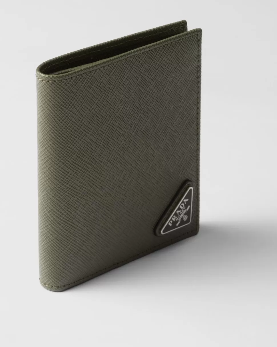 Sale Prada Geldbörse Aus Saffiano-leder Schwarz