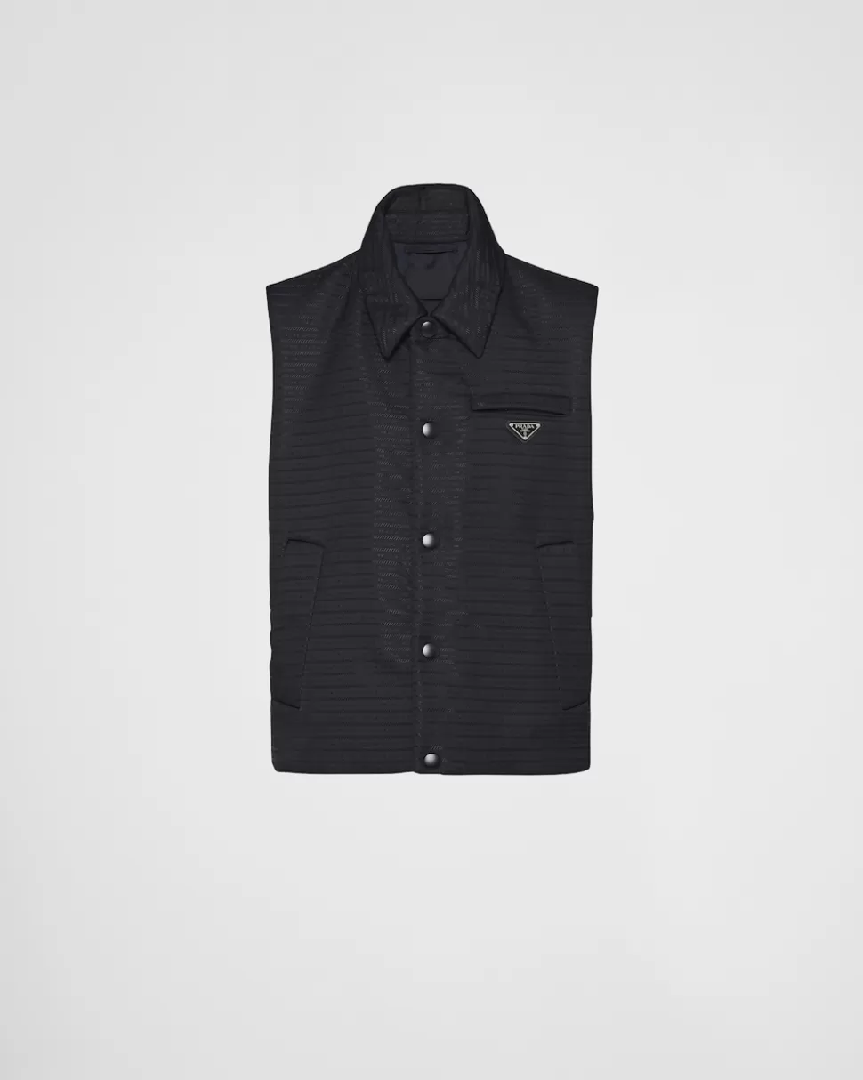 Outlet Prada Gepolsterte Weste Aus Re-nylon Schwarz