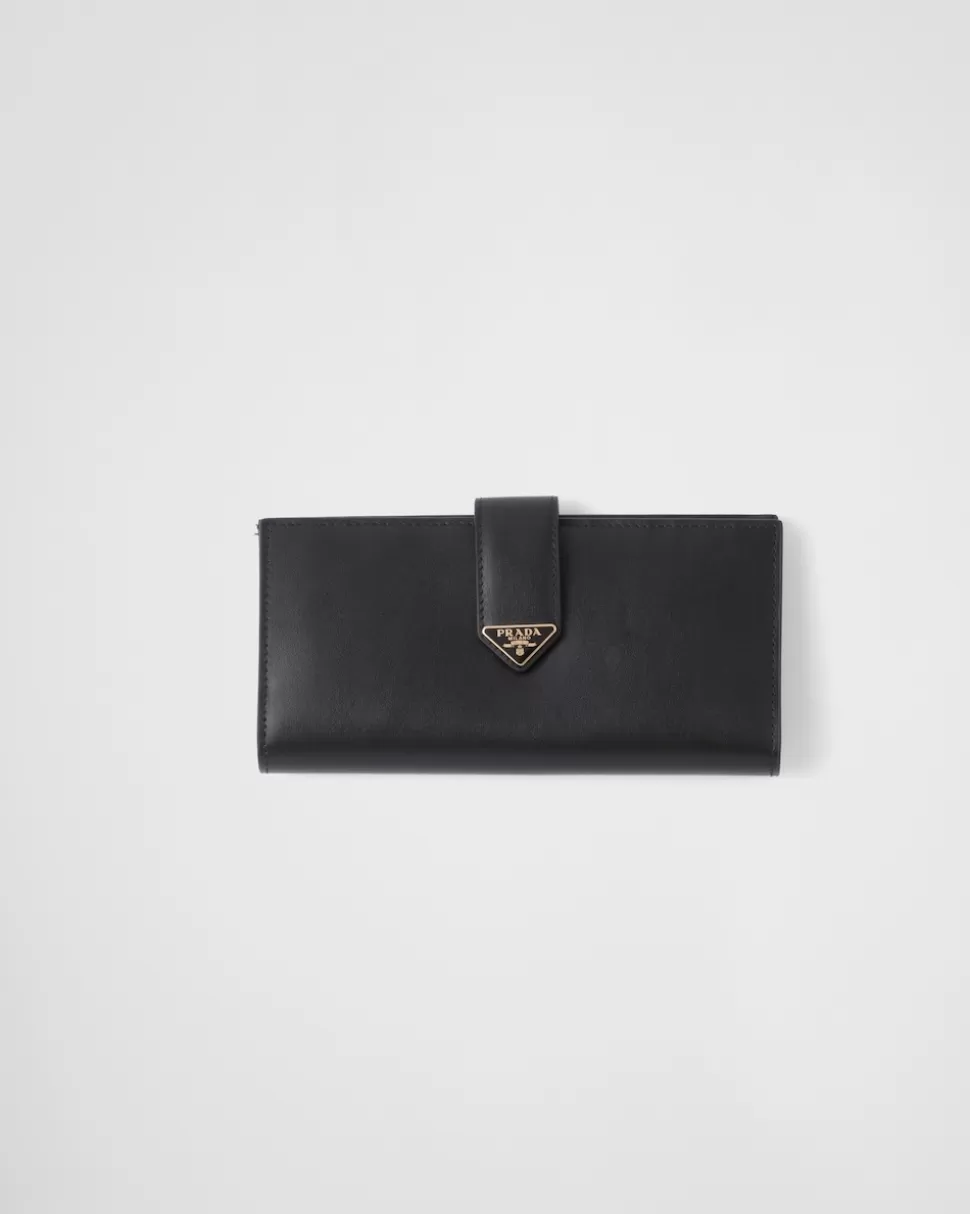Flash Sale Prada Große Geldbörse Aus Leder Schwarz