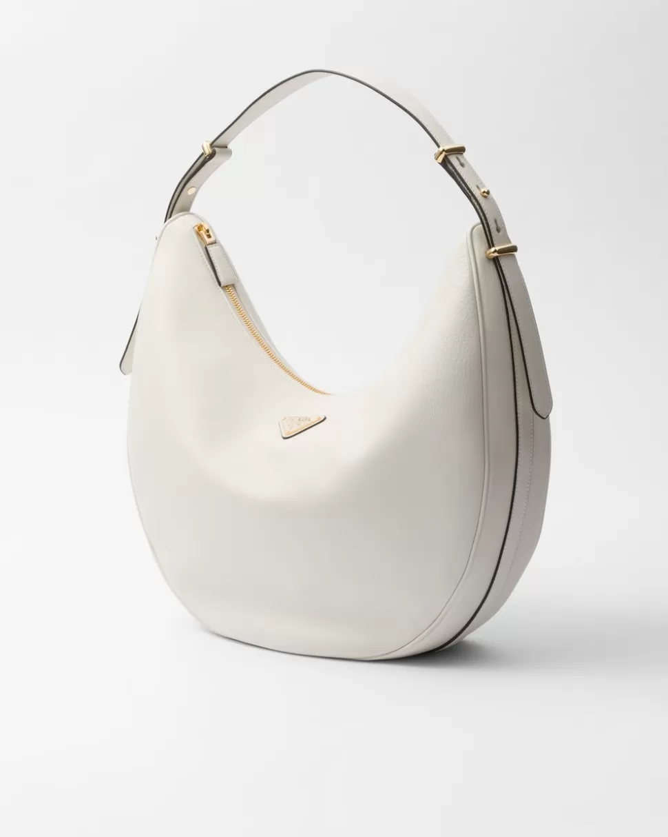 Outlet Prada Große Schultertasche Aus Leder Schwarz