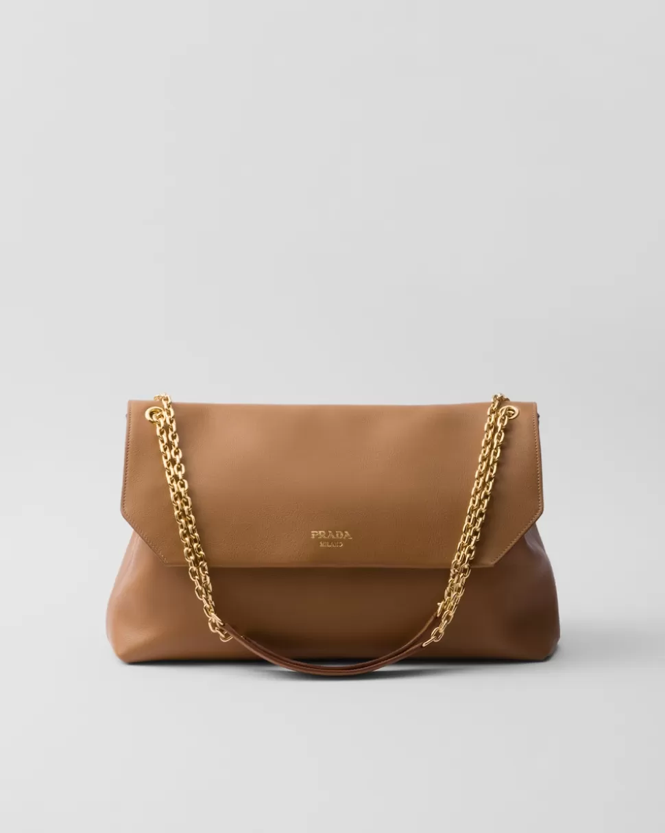 Hot Prada Große Schultertasche Aus Leder Karamell