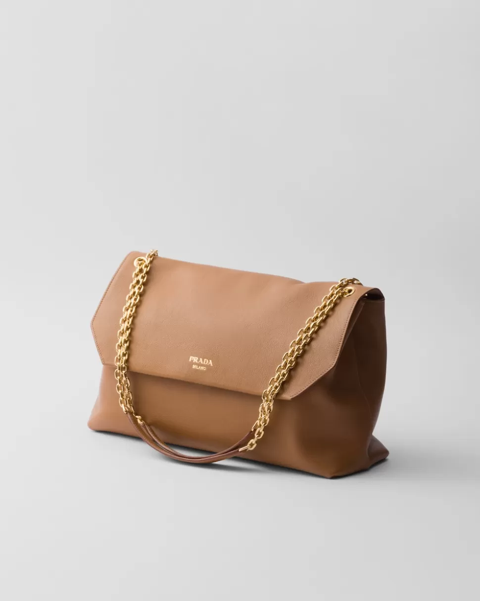 Hot Prada Große Schultertasche Aus Leder Karamell