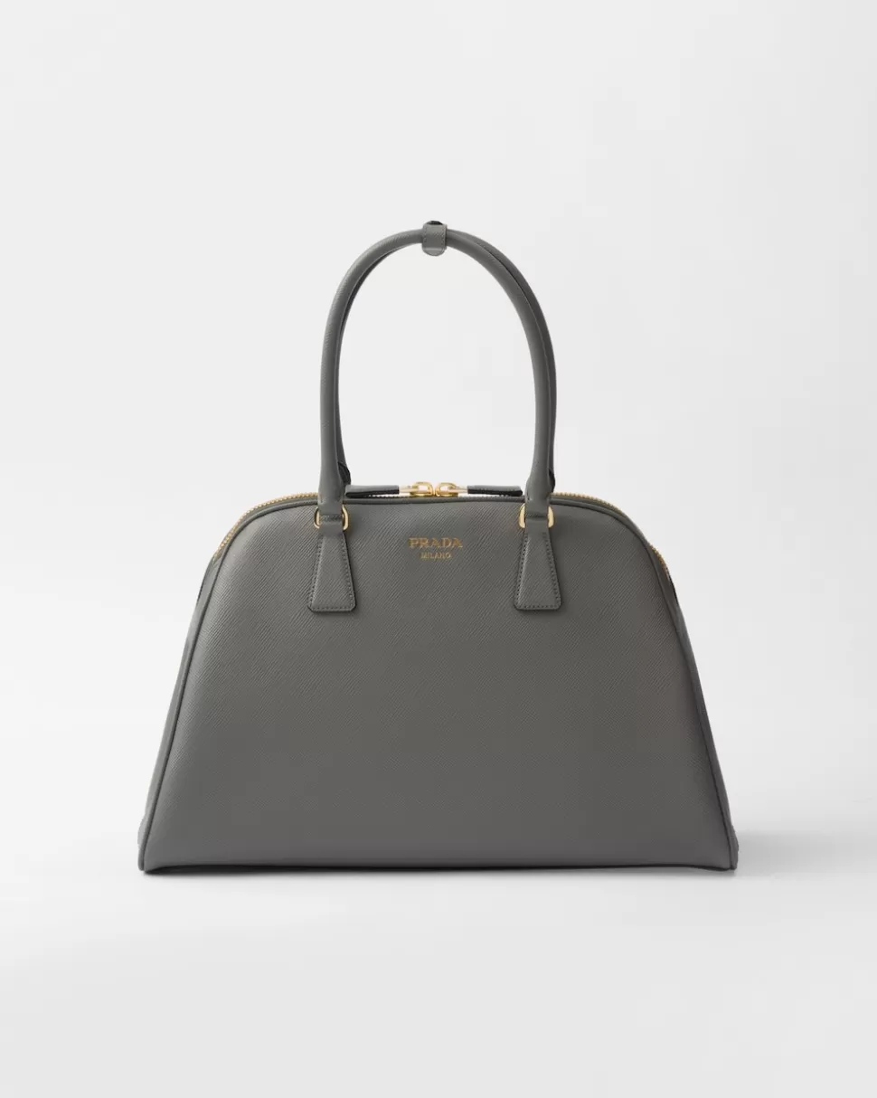 New Prada Große Tasche Aus Saffiano-leder Schwarz