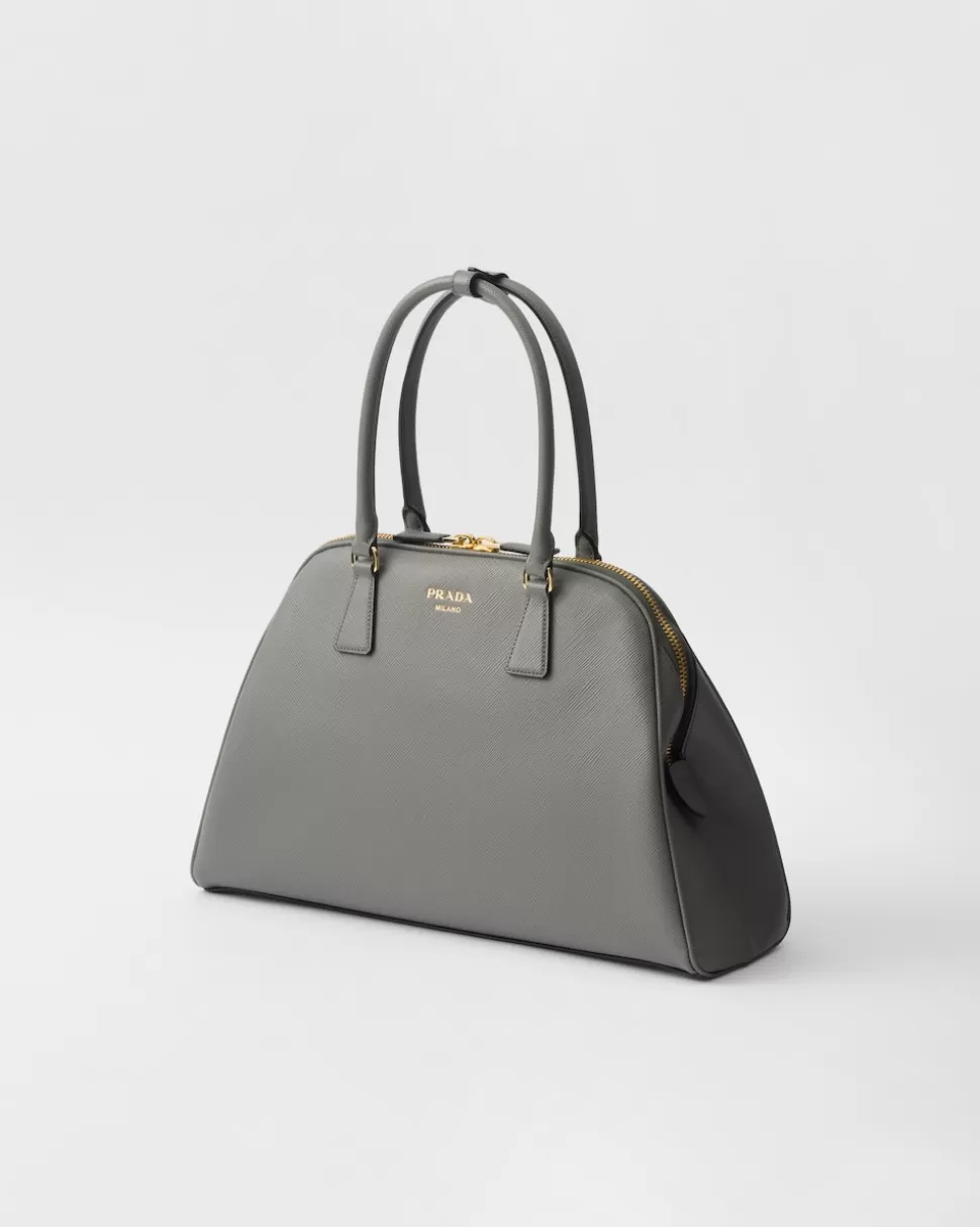 New Prada Große Tasche Aus Saffiano-leder Schwarz