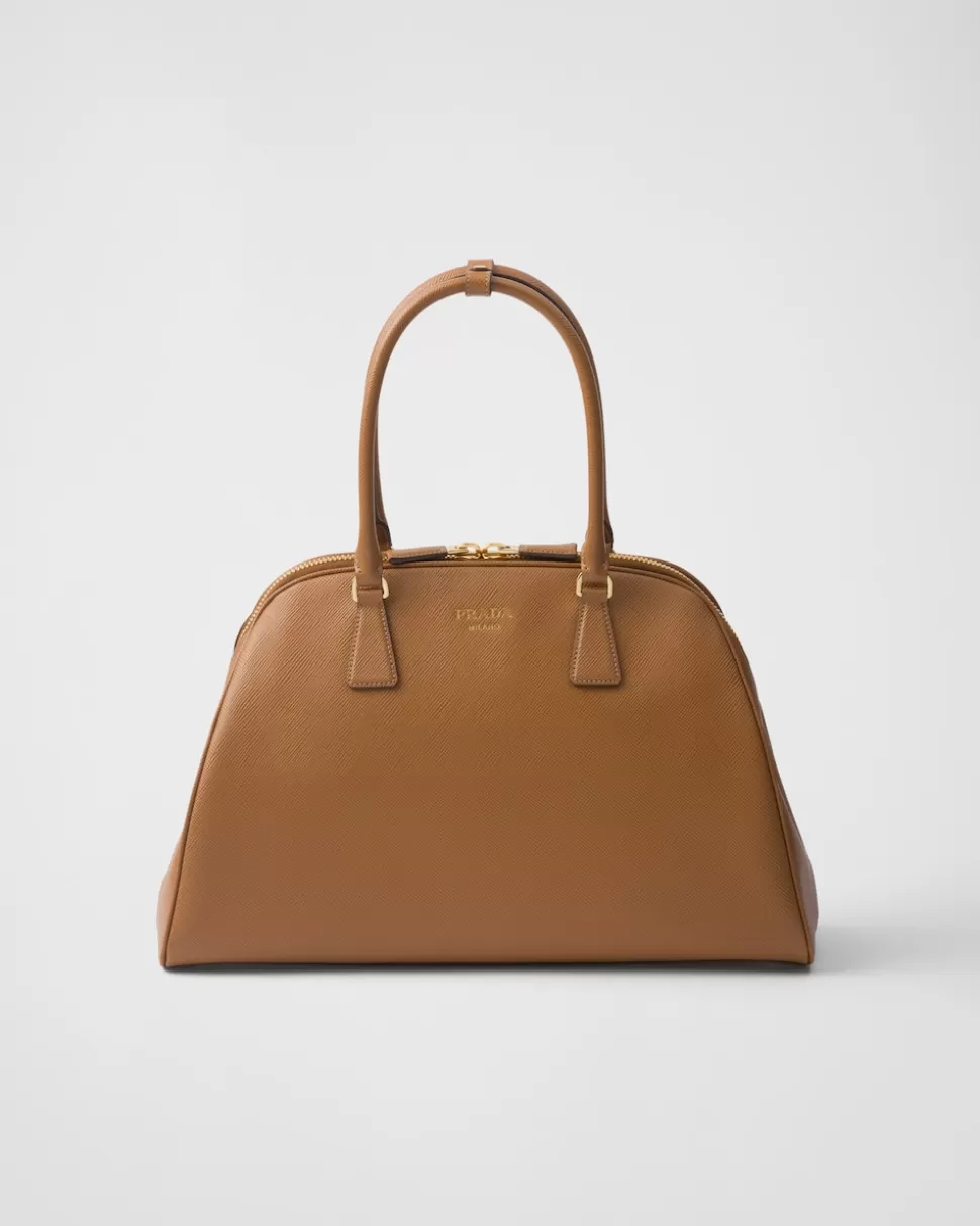 Hot Prada Große Tasche Aus Saffiano-leder Schwarz