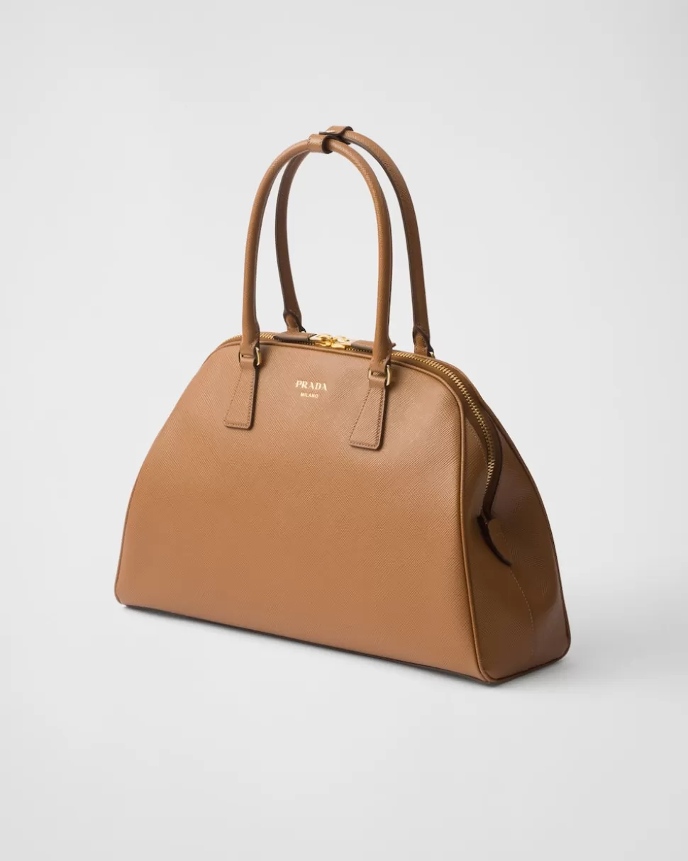 Hot Prada Große Tasche Aus Saffiano-leder Schwarz