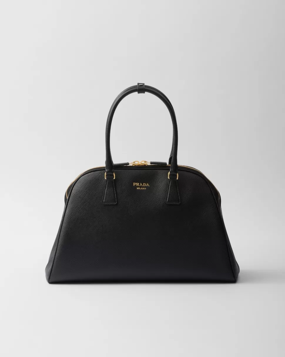 Hot Prada Große Tasche Aus Saffiano-leder Schwarz