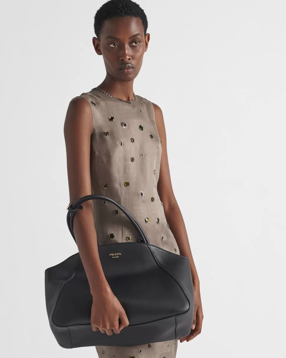 Hot Prada Große Tote Bag Aus Leder Schwarz