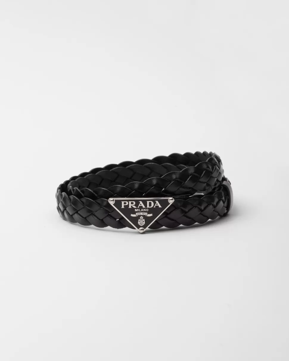 Store Prada Gürtel Aus Leder Schwarz