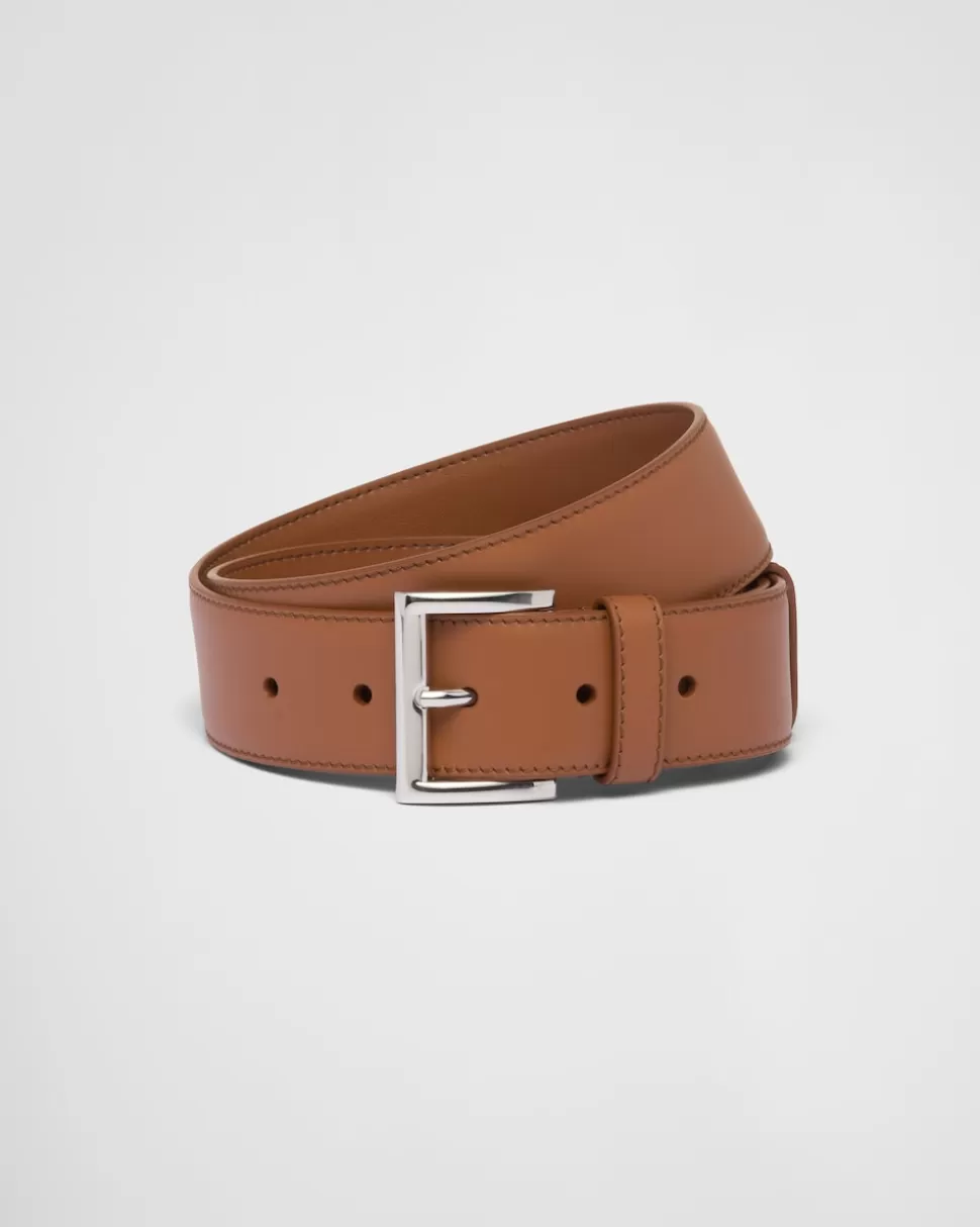 Sale Prada Gürtel Aus Leder Schwarz